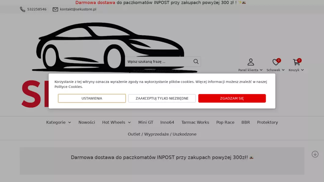Zrzut ekranu strony Sekustore